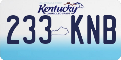 KY license plate 233KNB