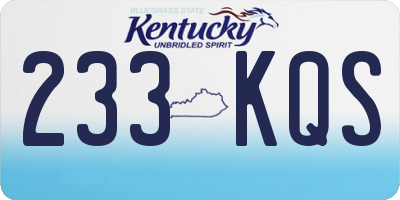 KY license plate 233KQS