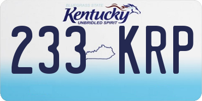 KY license plate 233KRP