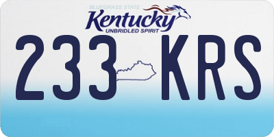 KY license plate 233KRS