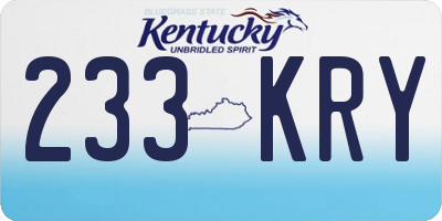 KY license plate 233KRY
