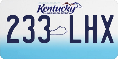 KY license plate 233LHX