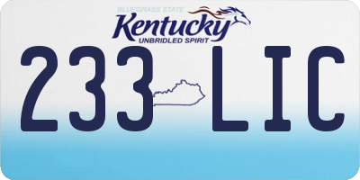 KY license plate 233LIC
