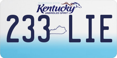 KY license plate 233LIE