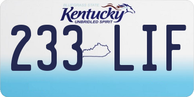 KY license plate 233LIF