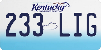 KY license plate 233LIG