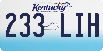 KY license plate 233LIH