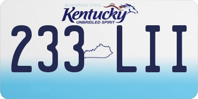 KY license plate 233LII
