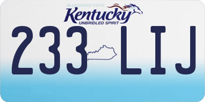 KY license plate 233LIJ