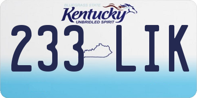 KY license plate 233LIK