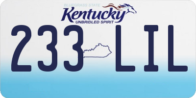 KY license plate 233LIL