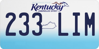 KY license plate 233LIM