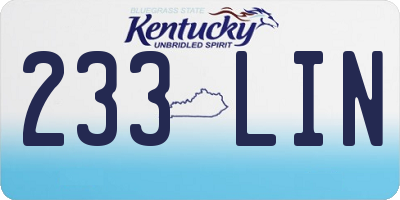 KY license plate 233LIN
