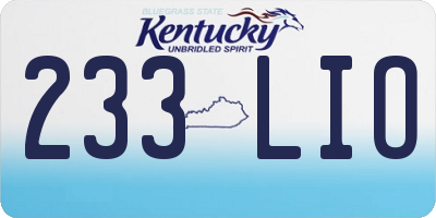 KY license plate 233LIO