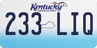 KY license plate 233LIQ