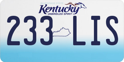 KY license plate 233LIS