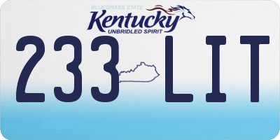 KY license plate 233LIT