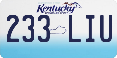 KY license plate 233LIU