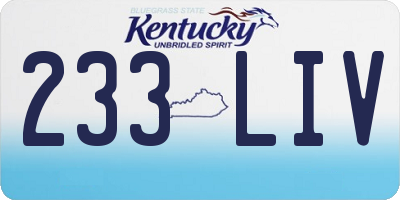 KY license plate 233LIV
