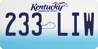 KY license plate 233LIW