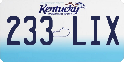 KY license plate 233LIX