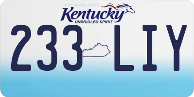 KY license plate 233LIY