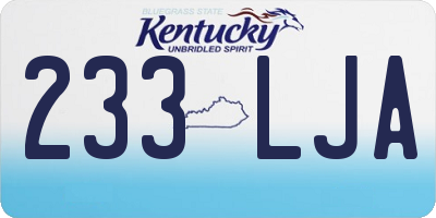 KY license plate 233LJA