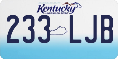 KY license plate 233LJB