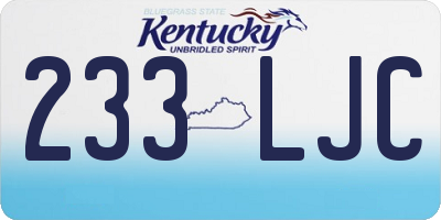 KY license plate 233LJC