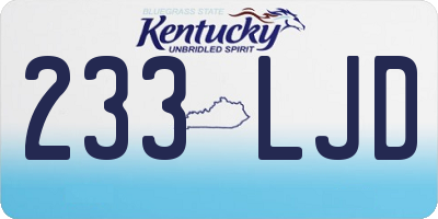 KY license plate 233LJD