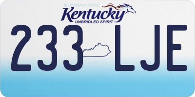 KY license plate 233LJE