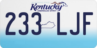 KY license plate 233LJF