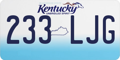 KY license plate 233LJG