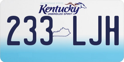 KY license plate 233LJH