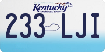 KY license plate 233LJI