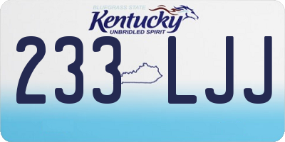 KY license plate 233LJJ