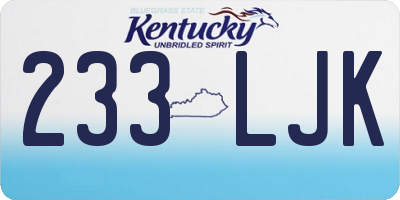 KY license plate 233LJK