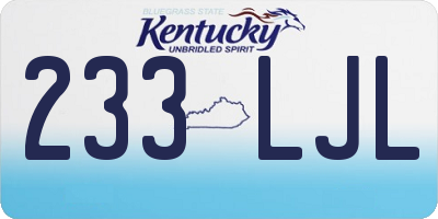 KY license plate 233LJL