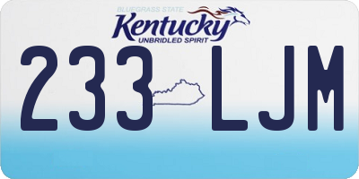 KY license plate 233LJM