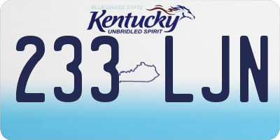 KY license plate 233LJN