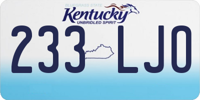 KY license plate 233LJO