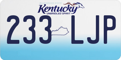 KY license plate 233LJP
