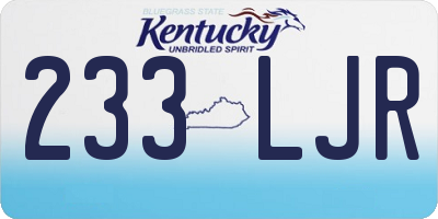 KY license plate 233LJR