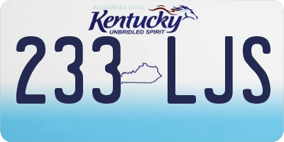 KY license plate 233LJS