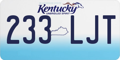 KY license plate 233LJT