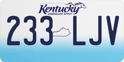 KY license plate 233LJV