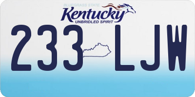 KY license plate 233LJW