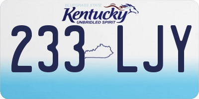 KY license plate 233LJY