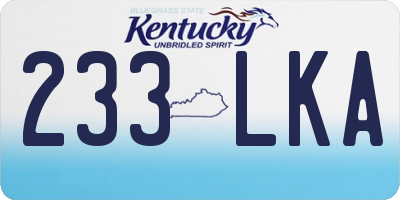 KY license plate 233LKA
