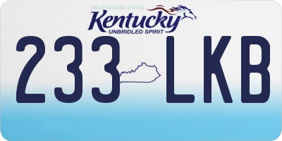 KY license plate 233LKB